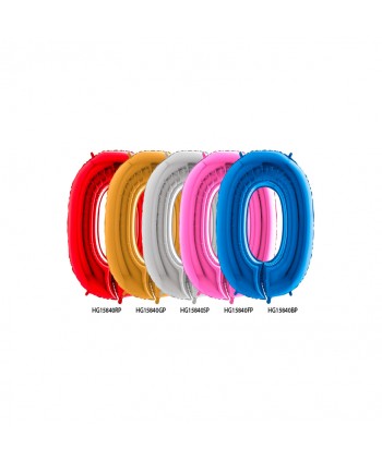 GLOBO FOIL 40" N. 0 ROSADO REF. HG15840FP