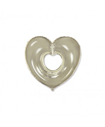 GLOBO FOIL 27" CORAZON PLATA REF. 27HM93