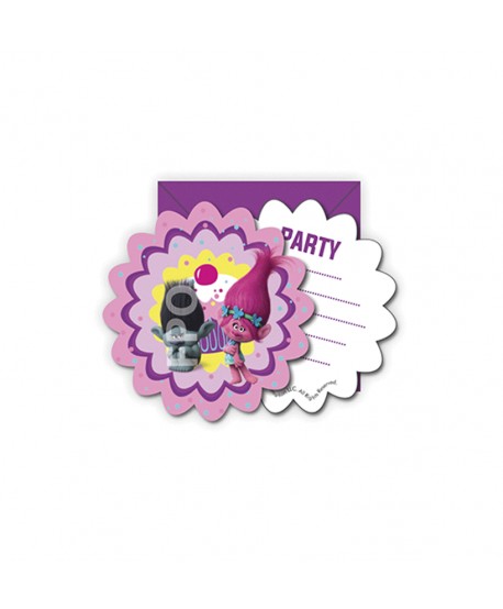 TROLLS  INVITACION 6U.