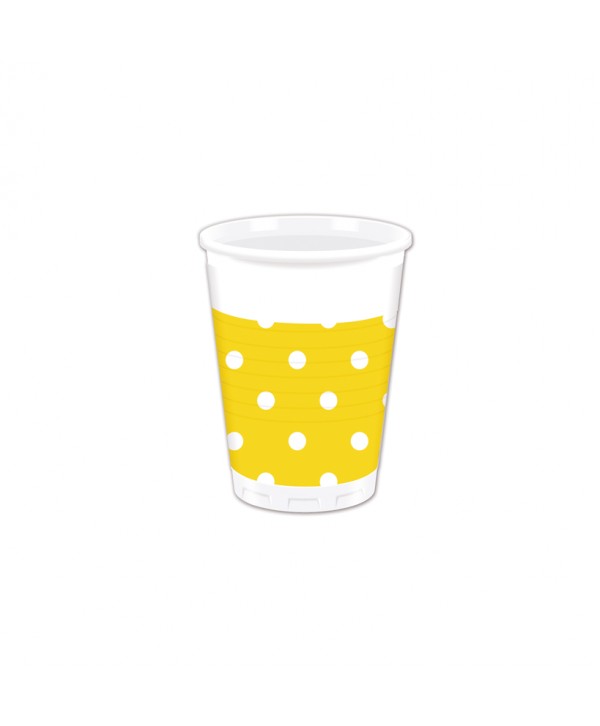 DOTS AMARILLO VASOS 8U.