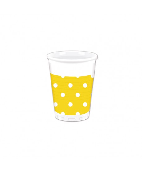 DOTS AMARILLO VASOS 8U.