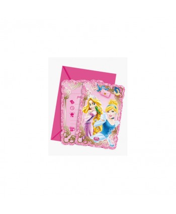 PRINCESS ANIMALS INVITACIONES 6U. REF: 16278