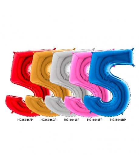 GLOBO FOIL 40" N. 5 ROJO REF. HG15845RP