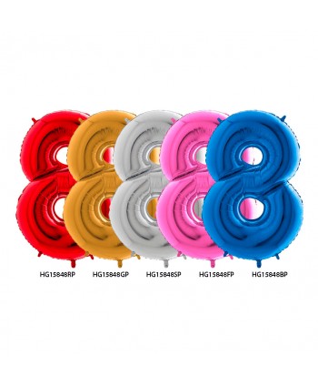 GLOBO FOIL 40" N. 8 ROJO REF. HG15848RP