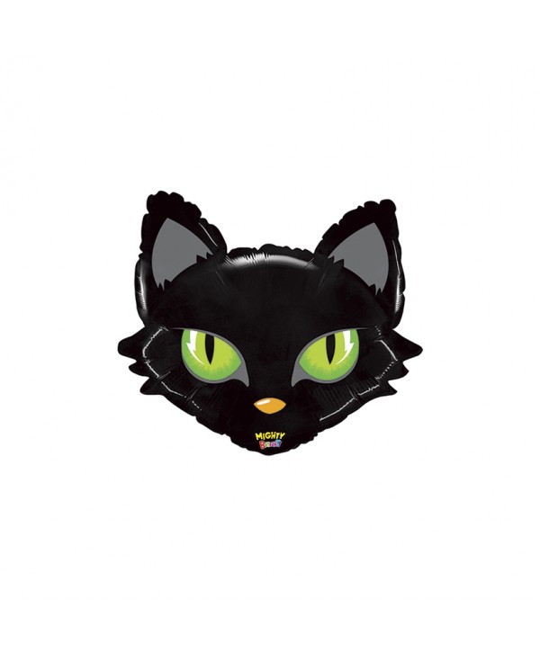 GLOBO FOIL 28" FIGURA CABEZA GATO NEGRO