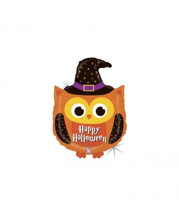 GLOBO FOIL 32" FIGURA BUHO HAPPY HALLOWEEN