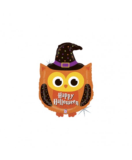 GLOBO FOIL 32" FIGURA BUHO HAPPY HALLOWEEN