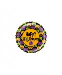 GLOBO FOIL 21" REDONDO HAPPY HALLOWEEN CALABAZAS
