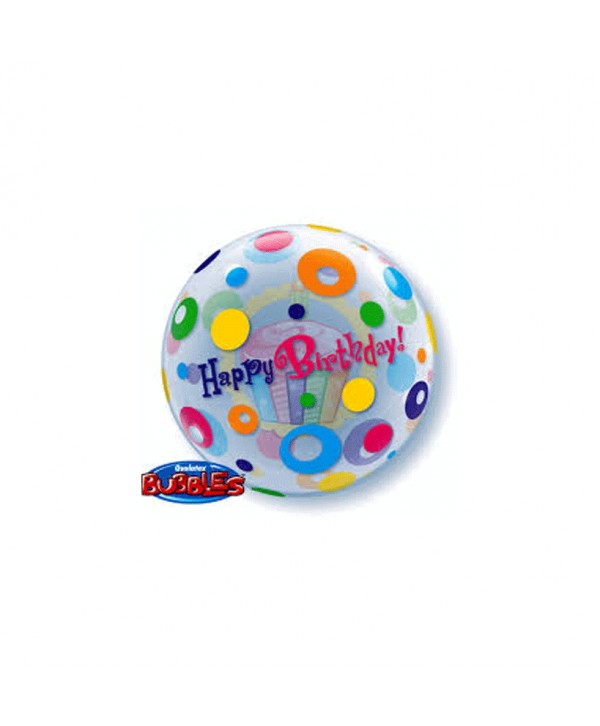 GLOBO BUBBLES 22" HAPPY BIRTHDAY