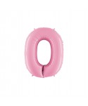 GLOBO FOIL 40" N. 0 ROSA PASTEL REF.070PP