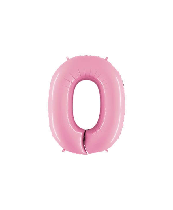 GLOBO FOIL 40" N. 0 ROSA PASTEL REF.070PP