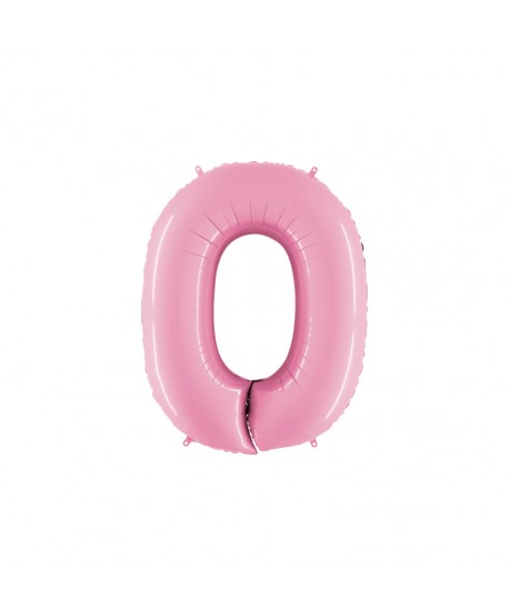 GLOBO FOIL 40" N. 0 ROSA PASTEL REF.070PP