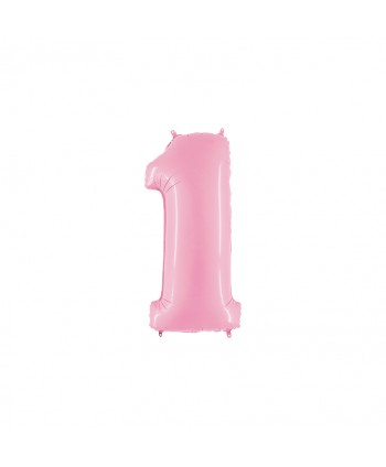 GLOBO FOIL 40" N. 1 ROSA PASTEL REF.071PP