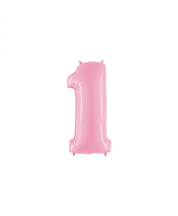 GLOBO FOIL 40" N. 1 ROSA PASTEL REF.071PP