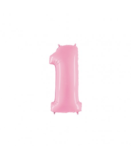 GLOBO FOIL 40" N. 1 ROSA PASTEL REF.071PP