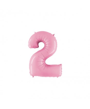 GLOBO FOIL 40" N. 2 ROSA PASTEL REF.072PP