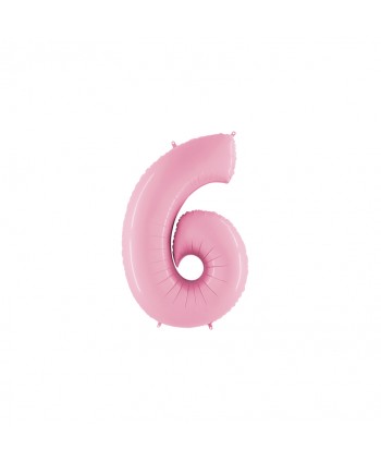 GLOBO FOIL 40" N. 6 ROSA PASTEL REF.076PP