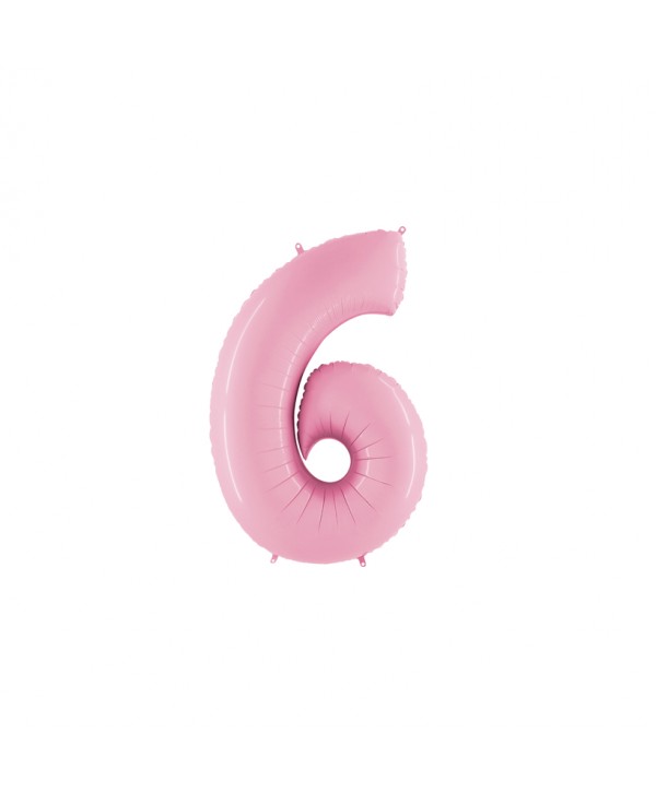 GLOBO FOIL 40" N. 6 ROSA PASTEL REF.076PP