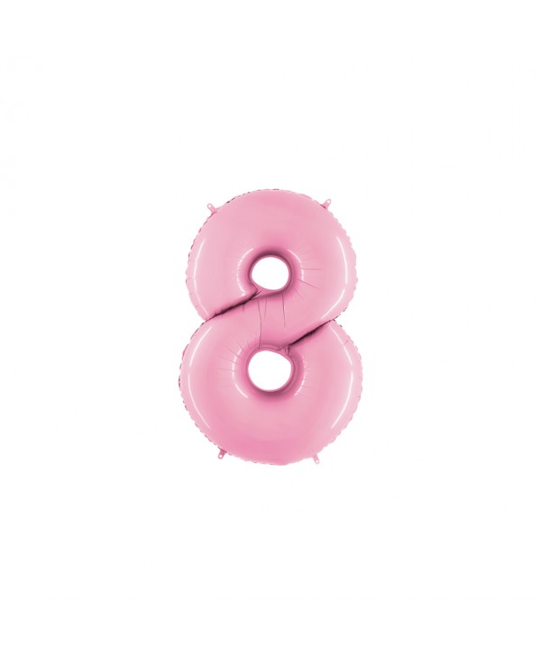 GLOBO FOIL 40" N. 8 ROSA PASTEL REF.078PP