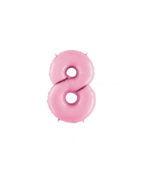 GLOBO FOIL 40" N. 8 ROSA PASTEL REF.078PP