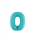 GLOBO FOIL 40" N. 0 AZUL PASTEL REF.060PB