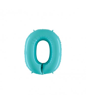 GLOBO FOIL 40" N. 0 AZUL PASTEL REF.060PB