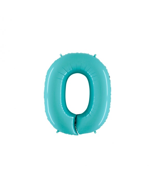 GLOBO FOIL 40" N. 0 AZUL PASTEL REF.060PB