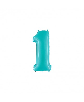 GLOBO FOIL 40" N. 1 AZUL PASTEL REF.061PB