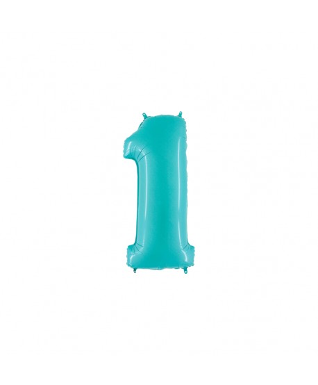 GLOBO FOIL 40" N. 1 AZUL PASTEL REF.061PB