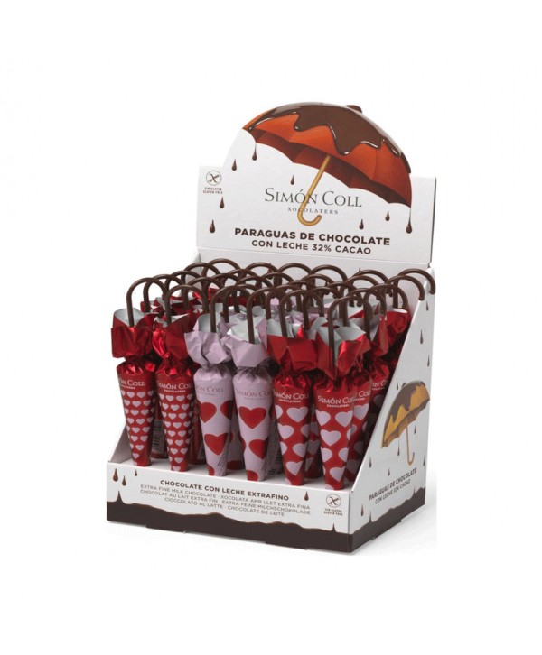 SIMON COLL PARAGUAS CHOCOLATE CORAZONES 30X35GR.