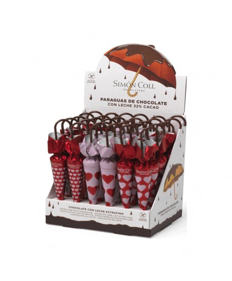 SIMON COLL PARAGUAS CHOCOLATE CORAZONES 30X35GR.