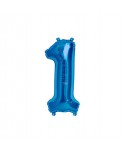 GLOBO FOIL 16" 41CM AZUL NO 1 EASY SELF SEAL