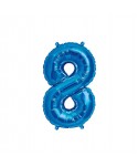 GLOBO FOIL 16" 41CM AZUL NO 8  EASY SELF SEAL