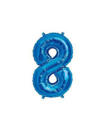 GLOBO FOIL 16" 41CM AZUL NO 8  EASY SELF SEAL