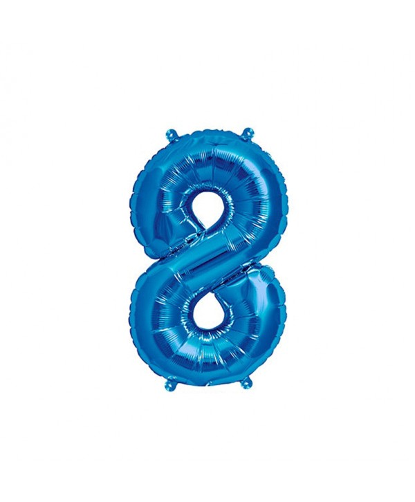 GLOBO FOIL 16" 41CM AZUL NO 8  EASY SELF SEAL