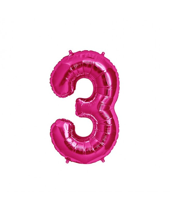 GLOBO FOIL 16" 41CM MAGENTA NO 3 EASY SELF SEAL
