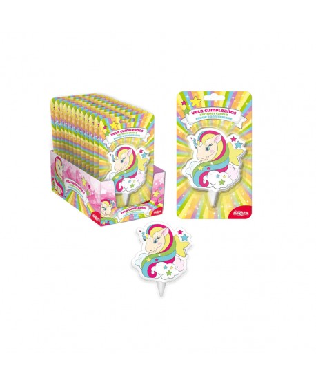VELA UNICORNIO 2D 7CM 12U. REF: 345334