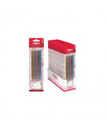 VELAS METALICAS MIX BLISTER 13 CM.