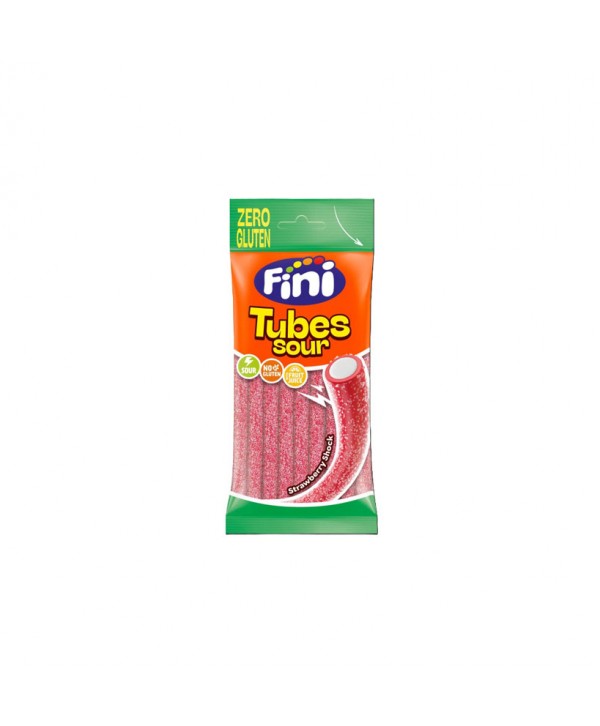 FINI BOLSITA ZERO GLUTEN TUBES SOUR STRAWBERRY12X75GR.