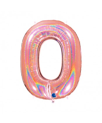 GLOBO FOIL 40" GLITTER HOLOG. ROSA-NO0