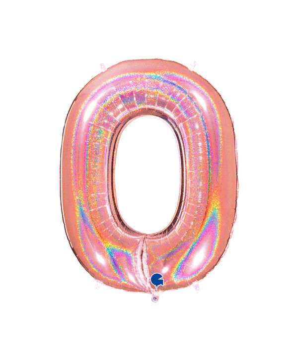 GLOBO FOIL 40" GLITTER HOLOG. ROSA-NO0