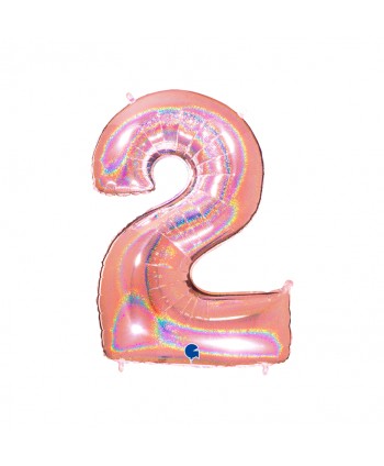 GLOBO FOIL 40" GLITTER HOLOG. ROSA-NO2