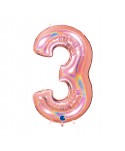 GLOBO FOIL 40" GLITTER HOLOG. ROSA-NO3