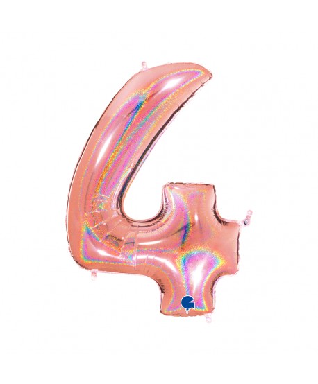 GLOBO FOIL 40" GLITTER HOLOG. ROSA-NO4