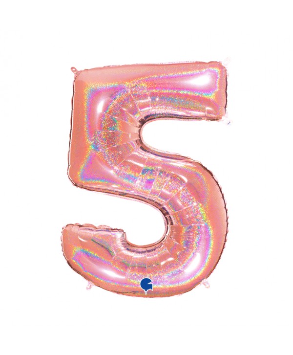 GLOBO FOIL 40" GLITTER HOLOG. ROSA-NO5