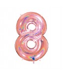 GLOBO FOIL 40" GLITTER HOLOG. ROSA-NO8