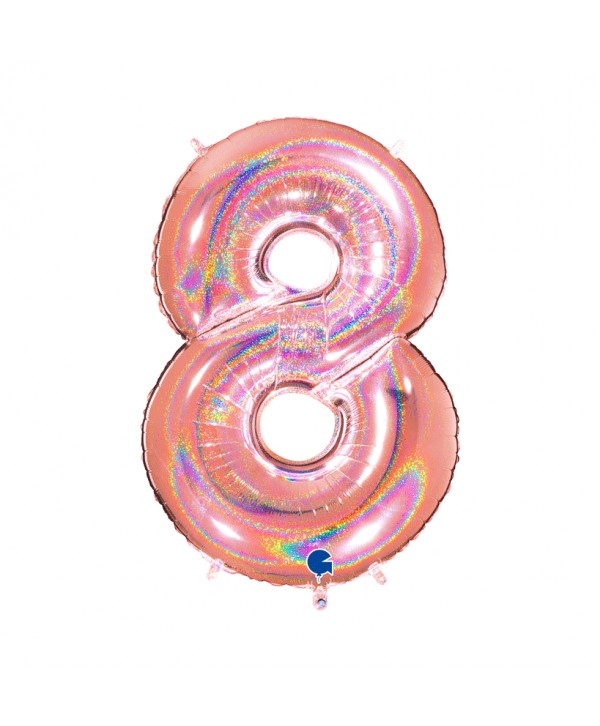 GLOBO FOIL 40" GLITTER HOLOG. ROSA-NO8