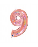 GLOBO FOIL 40" GLITTER HOLOG. ROSA-NO9