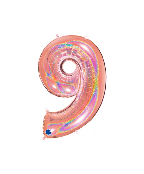 GLOBO FOIL 40" GLITTER HOLOG. ROSA-NO9