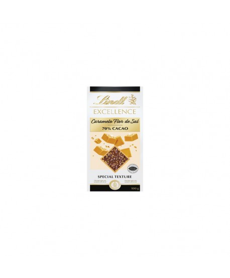 LINDT EXCELL. CARAMEL FLOR SAL 70% CACAO 20X100GR.